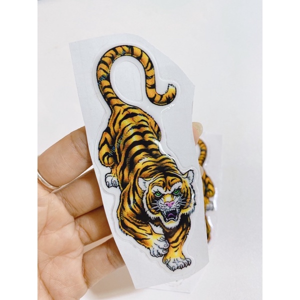Cặp tem nổi hình con cọp Tiger 10.5x5cm trang trí xe máy, laptop, tủ lạnh....