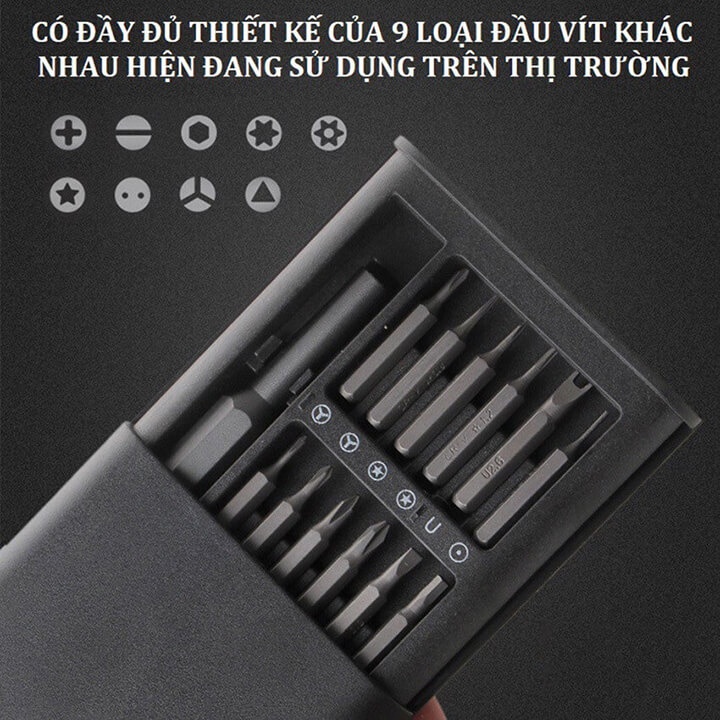 Bộ tua vít đa năng mini 24 đầu bỏ túi , tô vít đa năng sửa chữa điện thoại làm từ thép không gỉ cao cấp