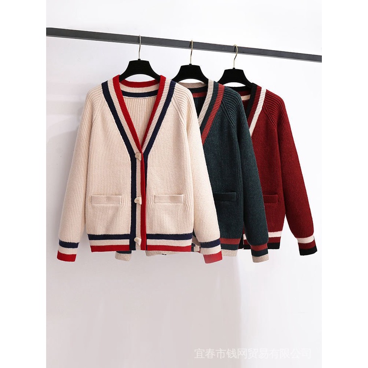 Áo khoác len mỏng dáng rộng kiểu phương Tây nhẹ nhàng và thoải mái thời trang cho nữ