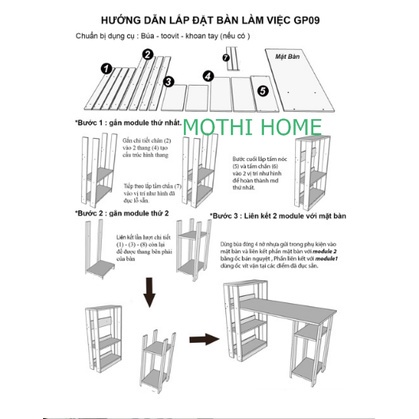 Bàn học, làm việc đen trắng, thiết kế sang trọng hiện đại chất gỗ MDF dày 12mm Cực Hot kích thước 75x100x40