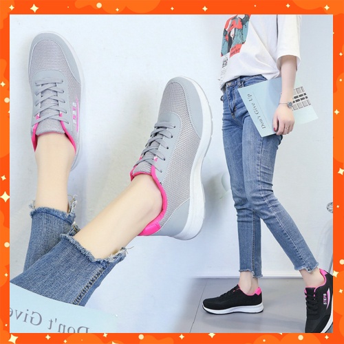 (Ảnh thật kèm video ) Giày thể thao nữ Steps - Giày Sneaker Nữ Steps Style Cổ Thấp Thể Thao Phối Màu