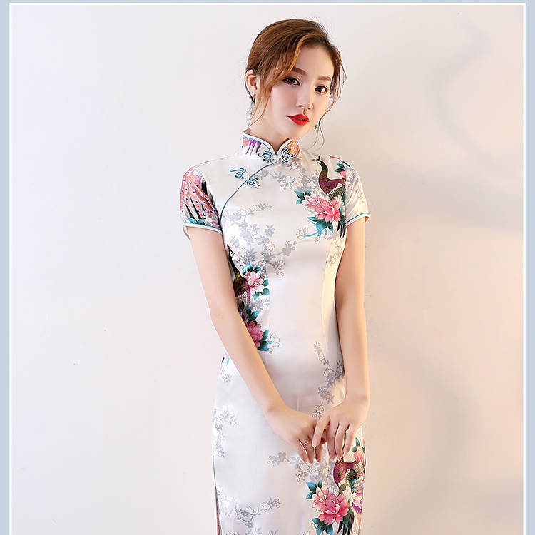Áo dài Đầm Sườn Xám Cách Tân Dáng Dài Thiết Kế Mới Xinh Xắn Thời Trang