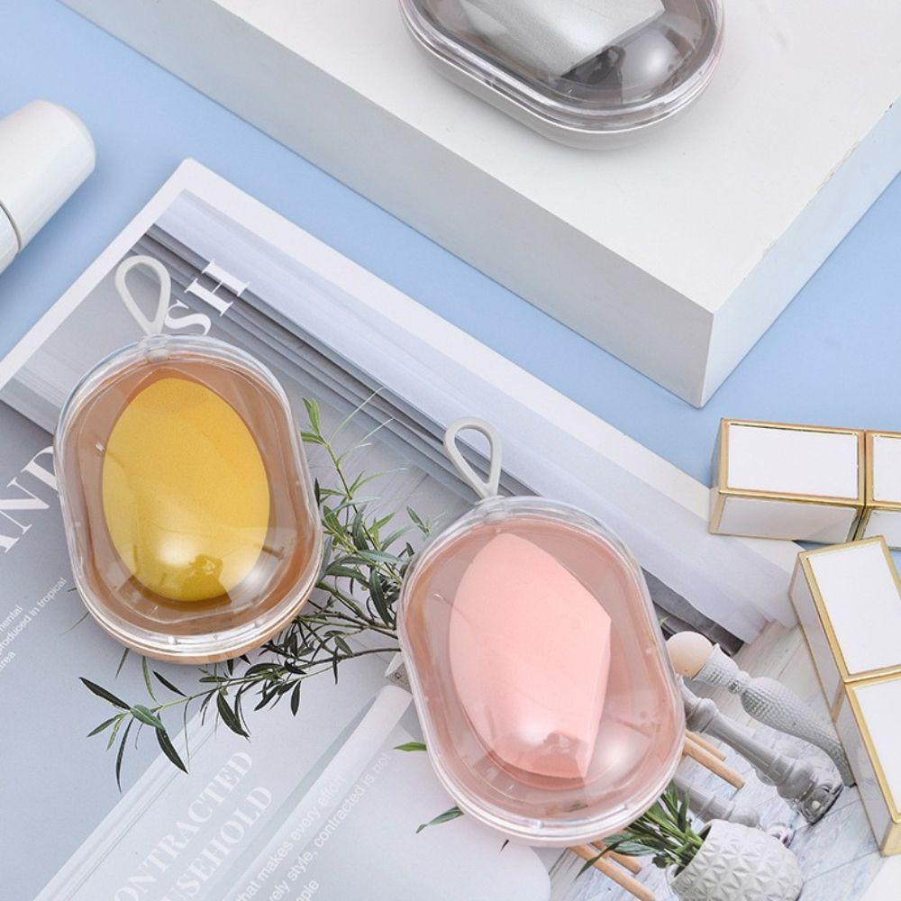 Giá Đỡ Bông Mút Trang Điểm Khô Ướt Bằng Nhựa Mềm Hình Viên Thuốc Tiết Kiệm Không Gian