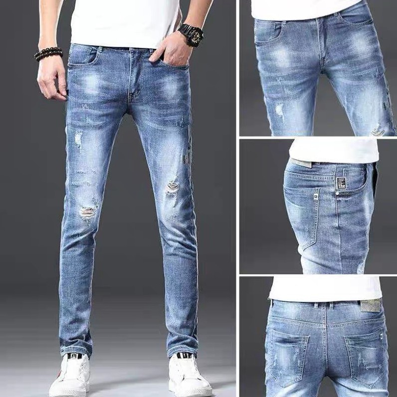 Quần Jean Nam Xước Gối Trẻ Trung Dày Dặn Bền Màu | BigBuy360 - bigbuy360.vn