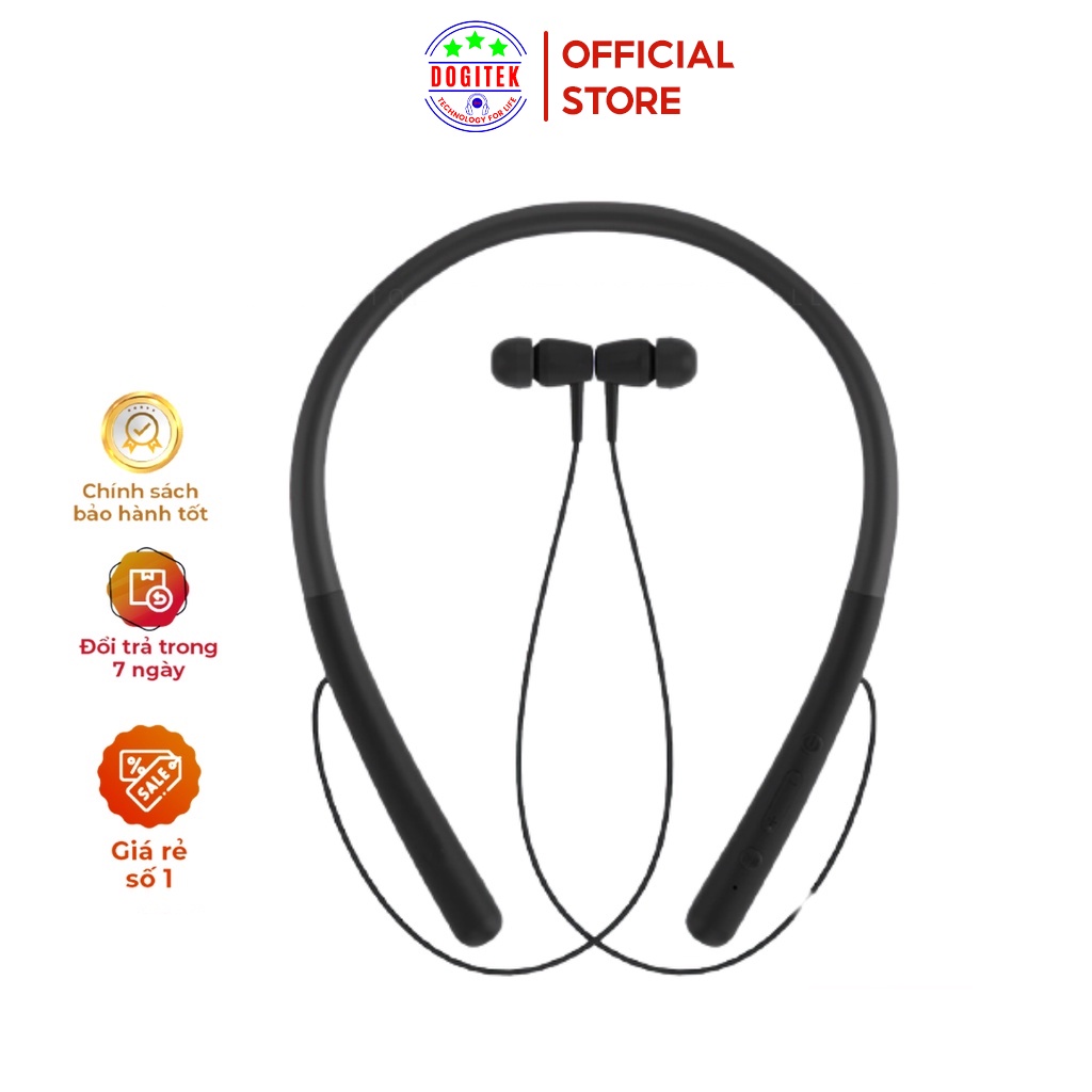 Tai nghe bluetooth không dây đeo cổ DOGITEK F90 dung lượng cao ,kiểu dáng thể thao, âm thanh nổi kèm từ tính