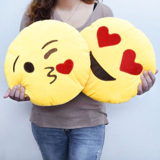 The backrest pillow with cute expression design is interesting
