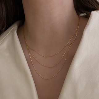|KHÔNG ĐEN GI| Dây chuyền vàng 3 sợi 18K