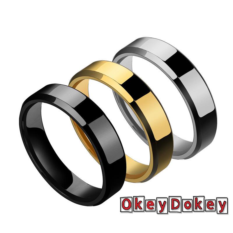 Nhẫn Thép Titan Đơn Giản Nhiều Kích Thước Tùy Chọn Cho Nam Và Nữ