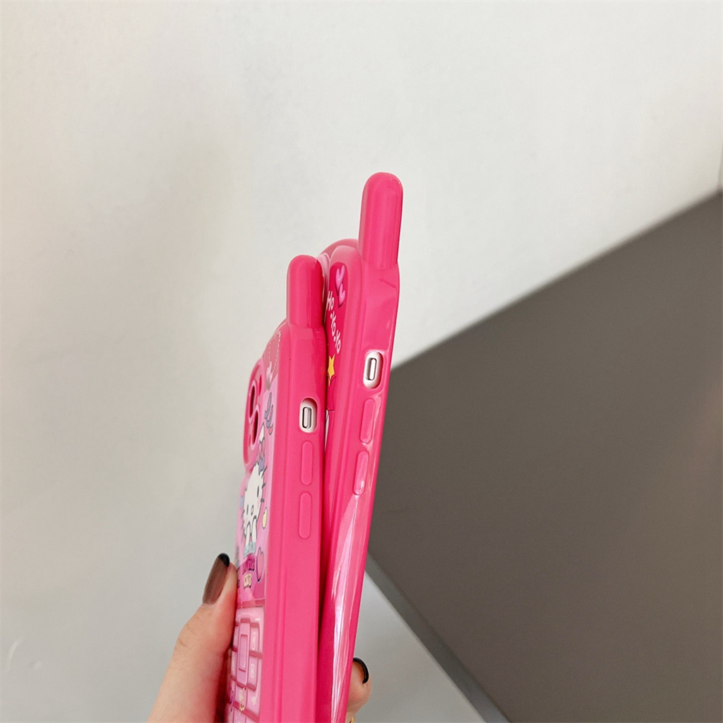 Ốp Điện Thoại TPU Dẻo Họa Tiết Hoạt Hình Hello Kitty Dễ Thương Chống Trầy/ Rơi Cho iP