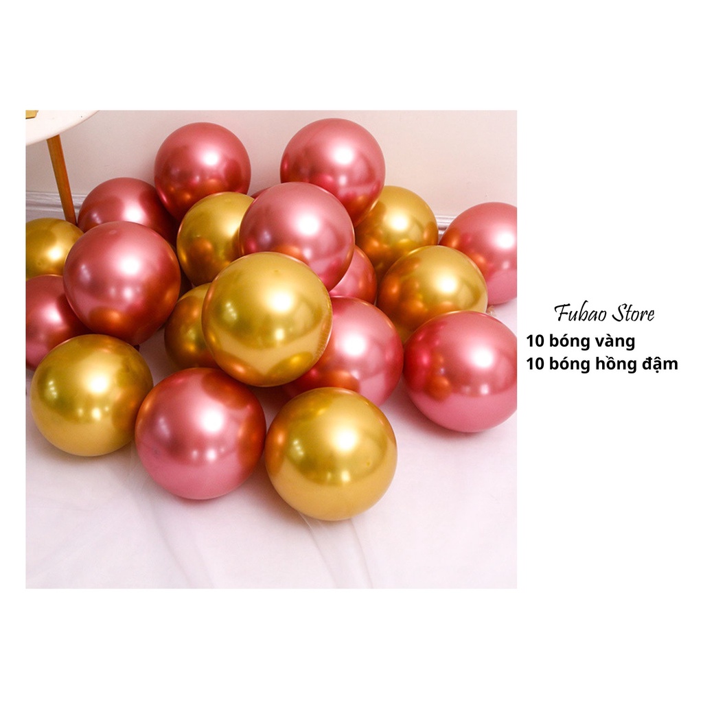Set bóng mix màu trang trí sinh nhật, party, màu bóng nhũ Fubao Store
