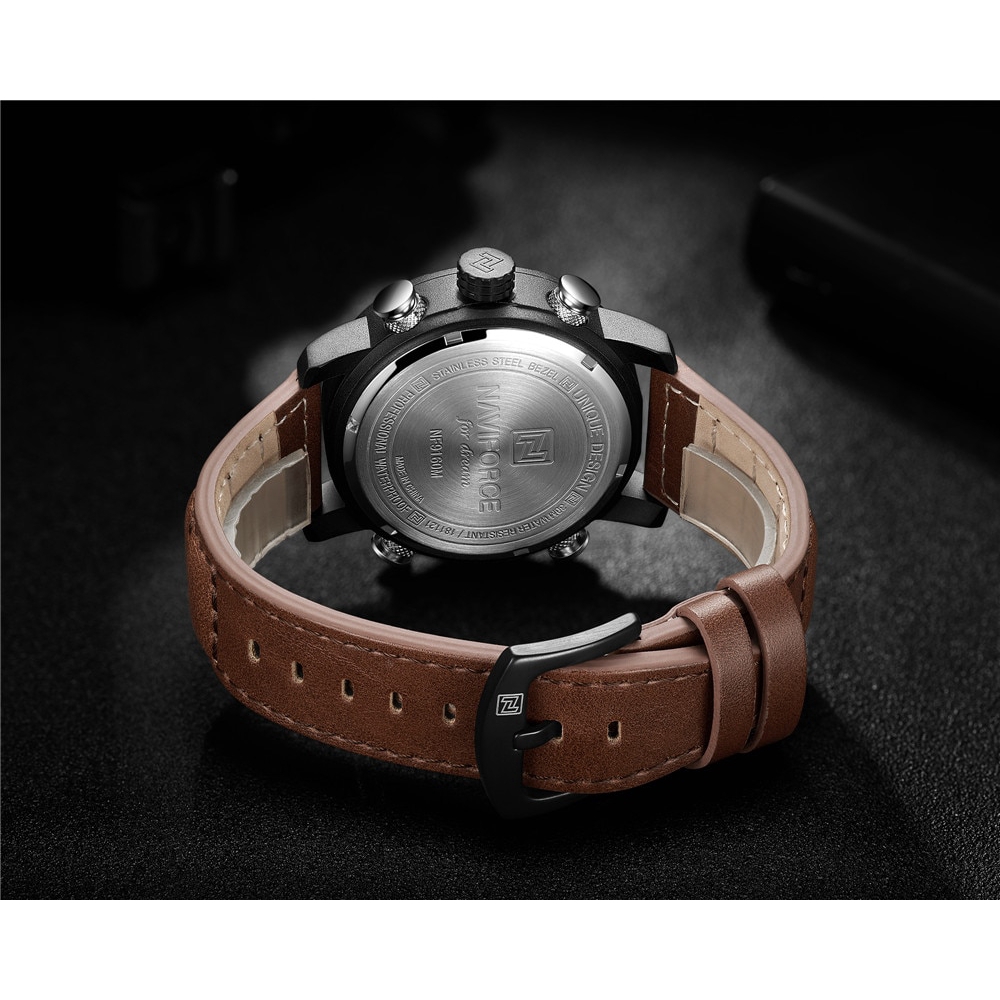 Đồng Hồ Nam NAVIFORCE NF9160 Chống Thấm Nước Dây Da Sang Trọng