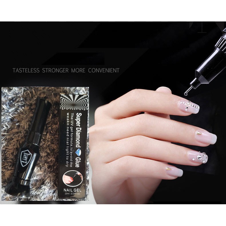 Keo Nail Gel Đính Đá 2 trong 1 Siêu Chắc và Bền Super Diamond- Dạng Bút Cầm Dễ Thao Tác