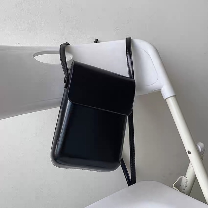 (CÓ SẴN -Đen, Nâu) Túi unisex đeo chéo đựng điện thoại nam nữ dáng basic dễ phối đồ đơn giản ulzzang Hàn Quốc hot