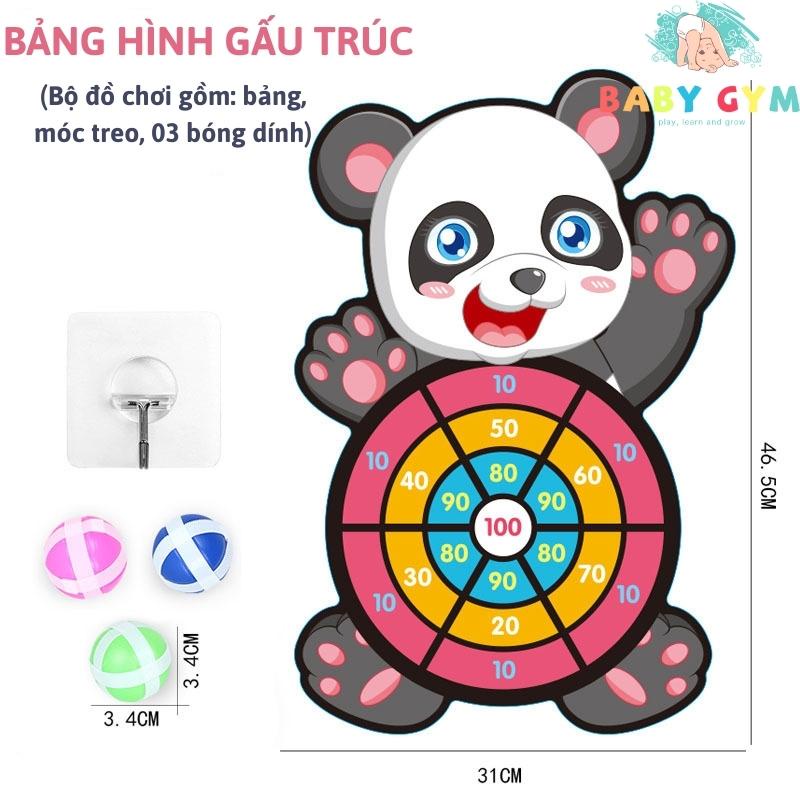 Bảng phi tiêu ném bóng dính cho bé, bảng ném bóng gai hình con vật - BABYGYM