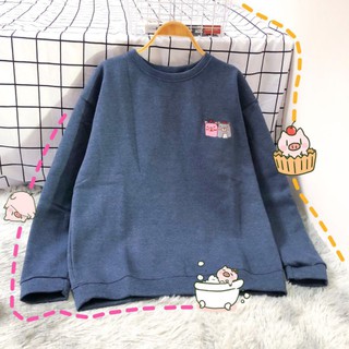 Sweater xanh than tiêu thêu hình (ANH THAT)