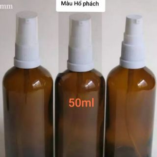 10 CHAI THỦY TINH 50ML MÀU HỔ PHÁCH DẠNG NHỎ GIỌT chiết mỹ phẩm