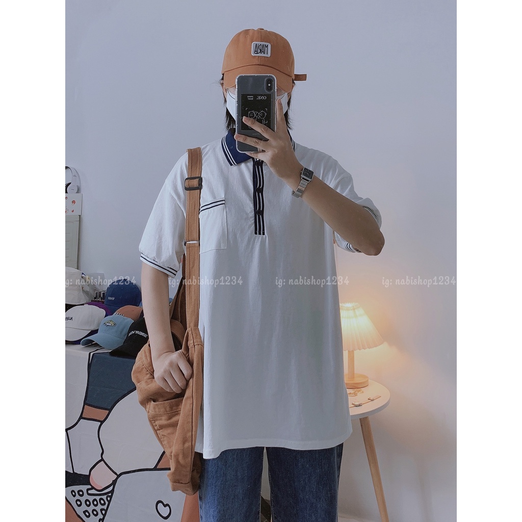 Áo Thun Polo Nữ Cổ Viền Tay Bo Form Rộng - Nabishop1234 Mã PL008 ( ẢNH THẬT )
