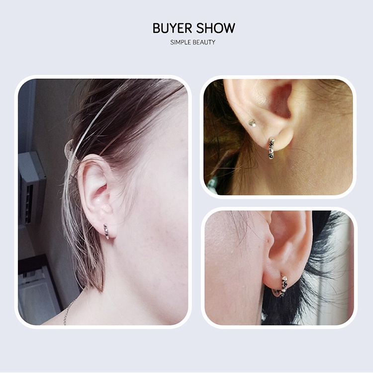 Đôi khuyên tai Bamoer đính đá thời trang dành cho nữ