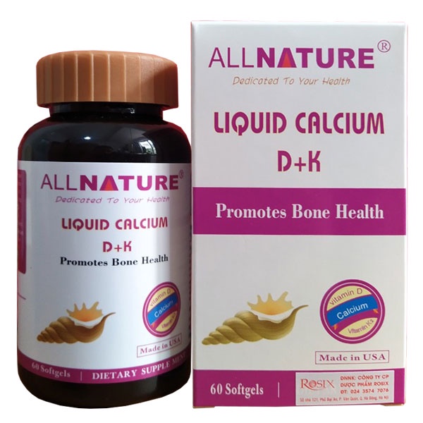 (USA) Liquid Calcium Plus D3 - Canxi cho bà bầu, giúp trẻ phát triển chiều cao (Hộp 60 viên)