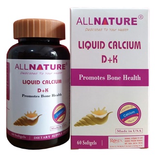 (USA) Liquid Calcium Plus D3 - Canxi cho bà bầu, giúp trẻ phát triển chiều cao (Hộp 60 viên)