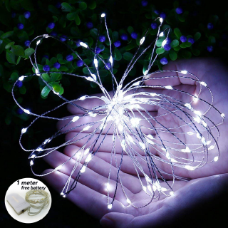 Dây đèn LED trang trí Giáng sinh chống thấm nước 1 mét kèm pin