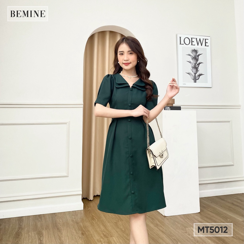 Đầm xoè 2 lá cổ BEMINE MT5012XANH