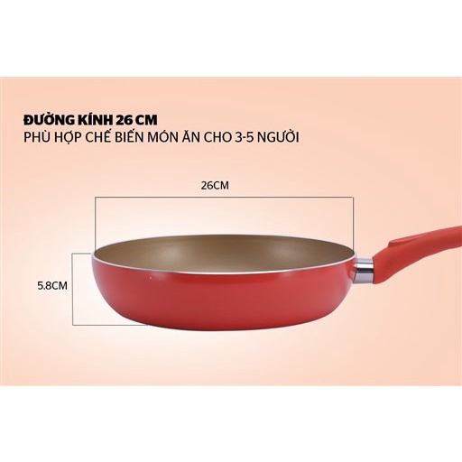 Chảo trơn sâu lòng SUNHOUSE MAMA đáy từ SFP26MA-size 26cm