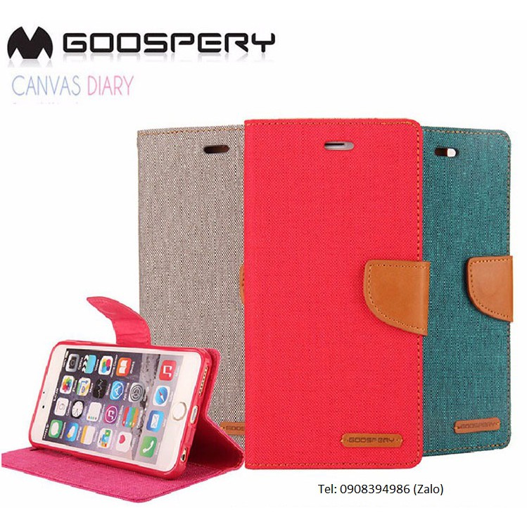 Bao da iPhone 6, 6S Mercury Canvas Diary chính hãng