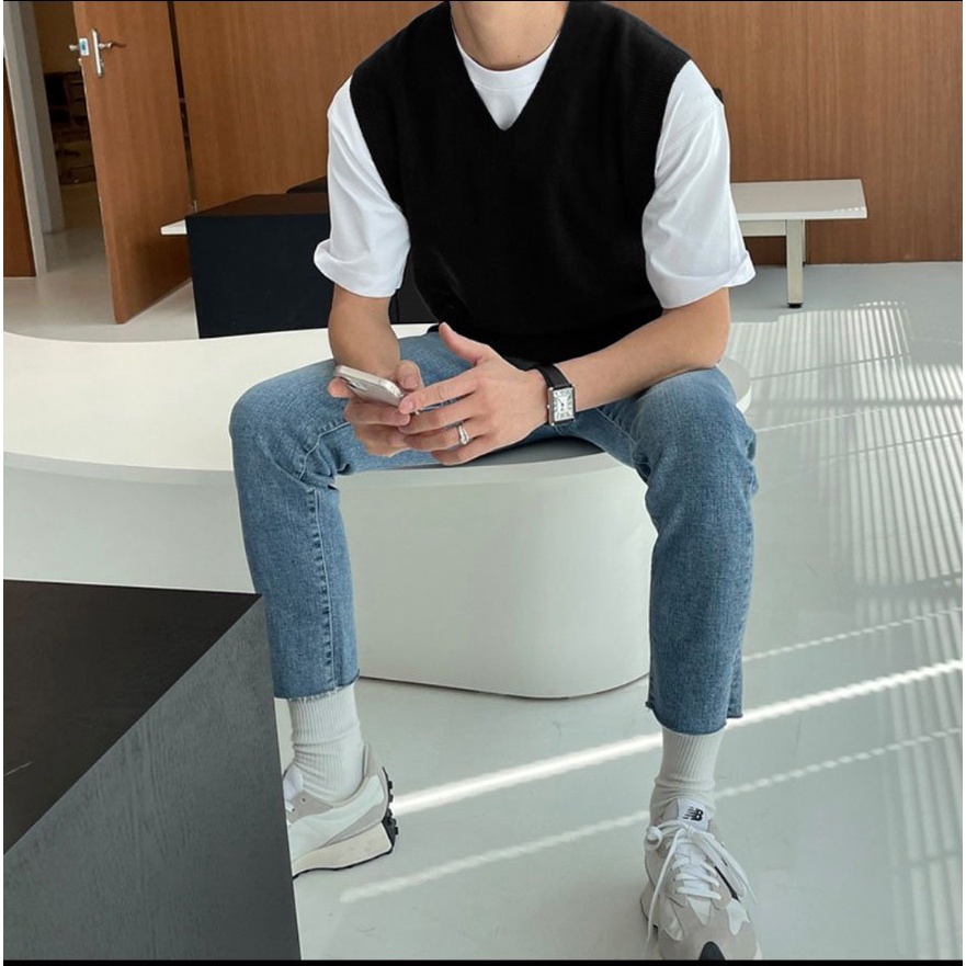 Áo Blazer áo gi lê màu đen phối áo thun áo sơ mi chất TOP TRENDING