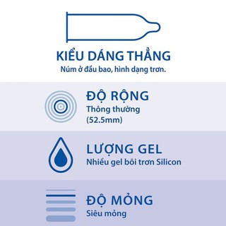 Bao cao su Durex Extra Thin Extra Lubricated 10 bao