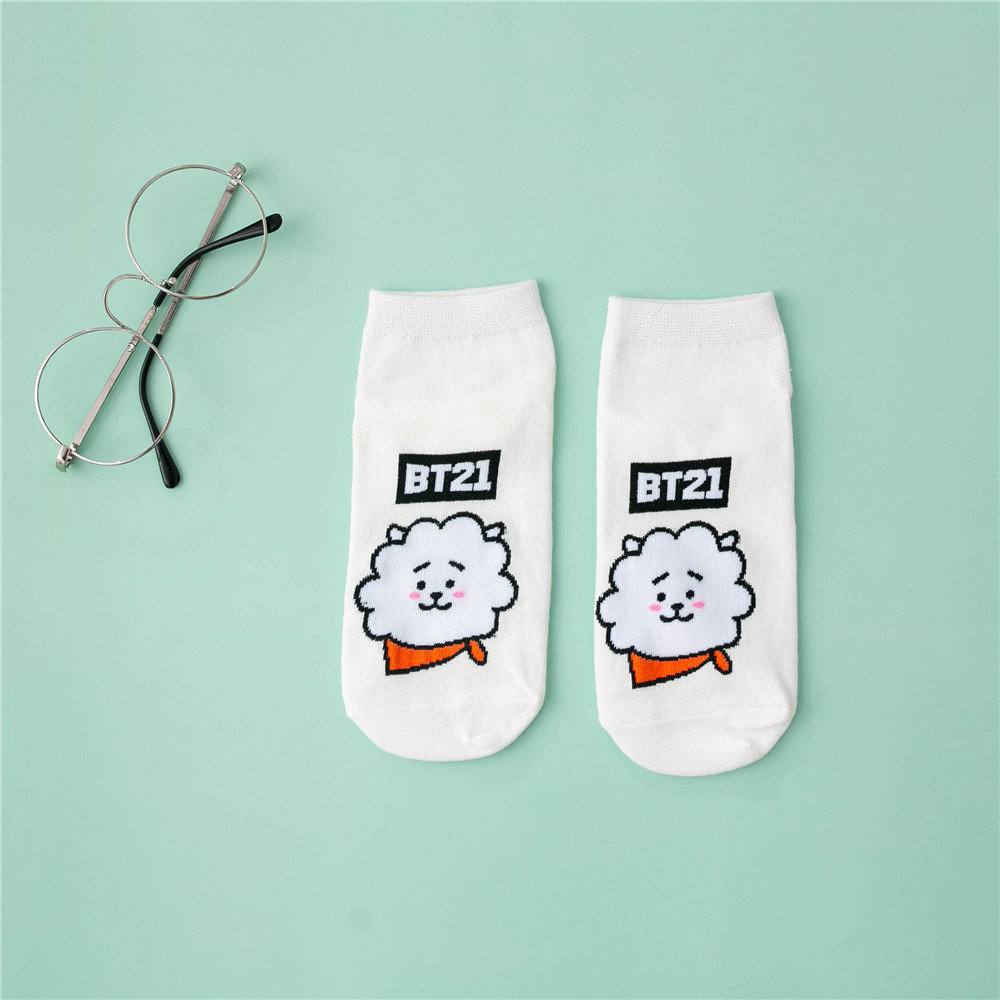 Tất Cotton Ngắn In Hoạt Hình Bts Bt21 Xinh Xắn