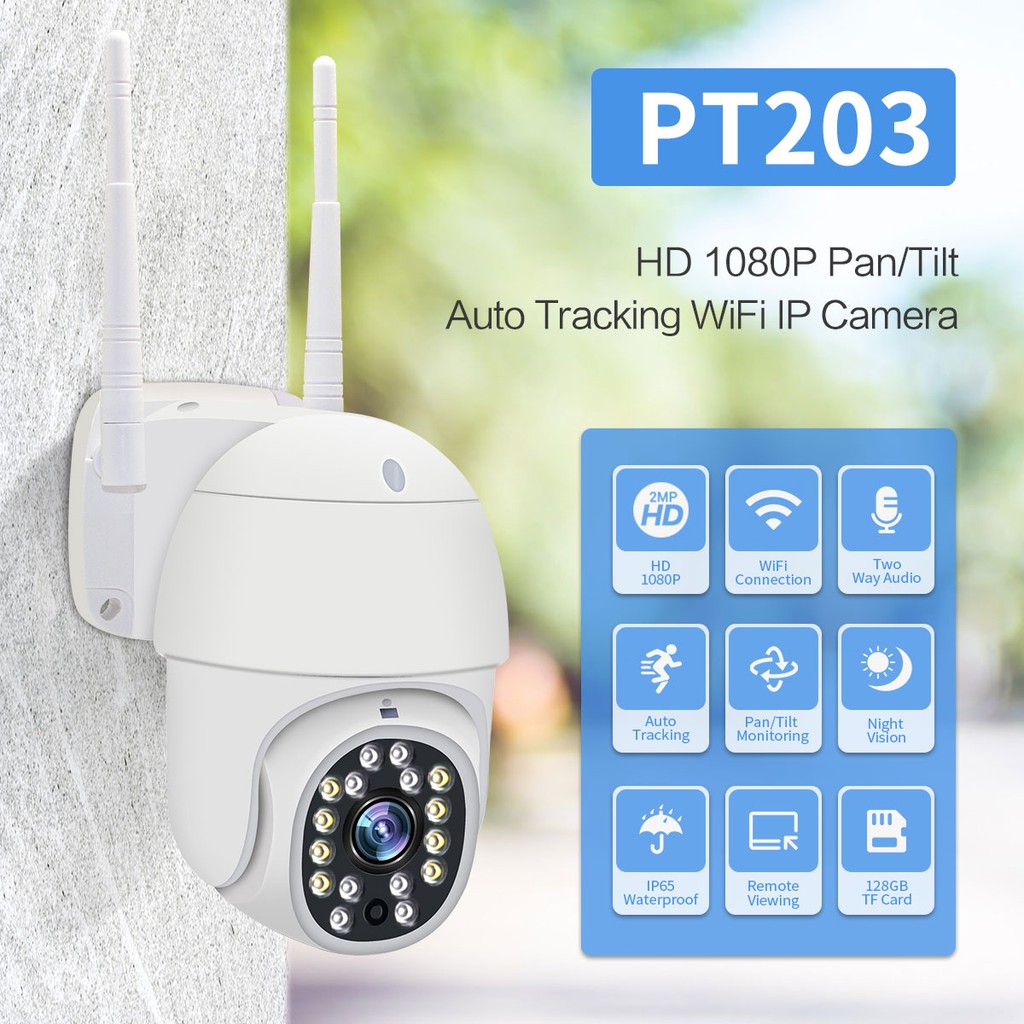Camera IP Wifi Ngoài trời Yoosee GW-D16A PTZ 2 Râu FullHD 1080P 8 LED trợ sáng, 8 LED hồng ngoại, đàm thoại 2 chiều