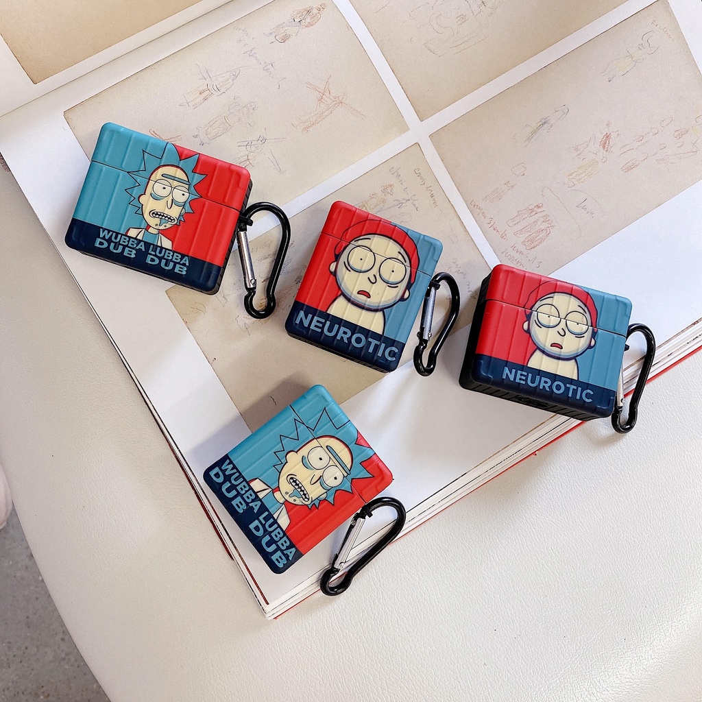 Vỏ Bảo Vệ Hộp Sạc Tai Nghe AirPods3 AirPods3 Pro 2Gen Họa Tiết Hoạt Hình Rick Morty Dễ Thương Ốp