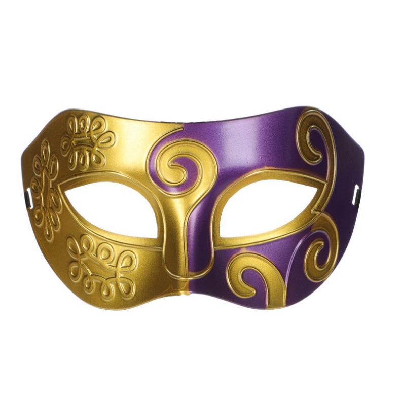 Mặt nạ nửa mặt vàng đồng cổ điển Che Nửa Mặt Dùng Cho Tiệc Halloween,sự kiện,lễ hội hóa trang có dây đeo