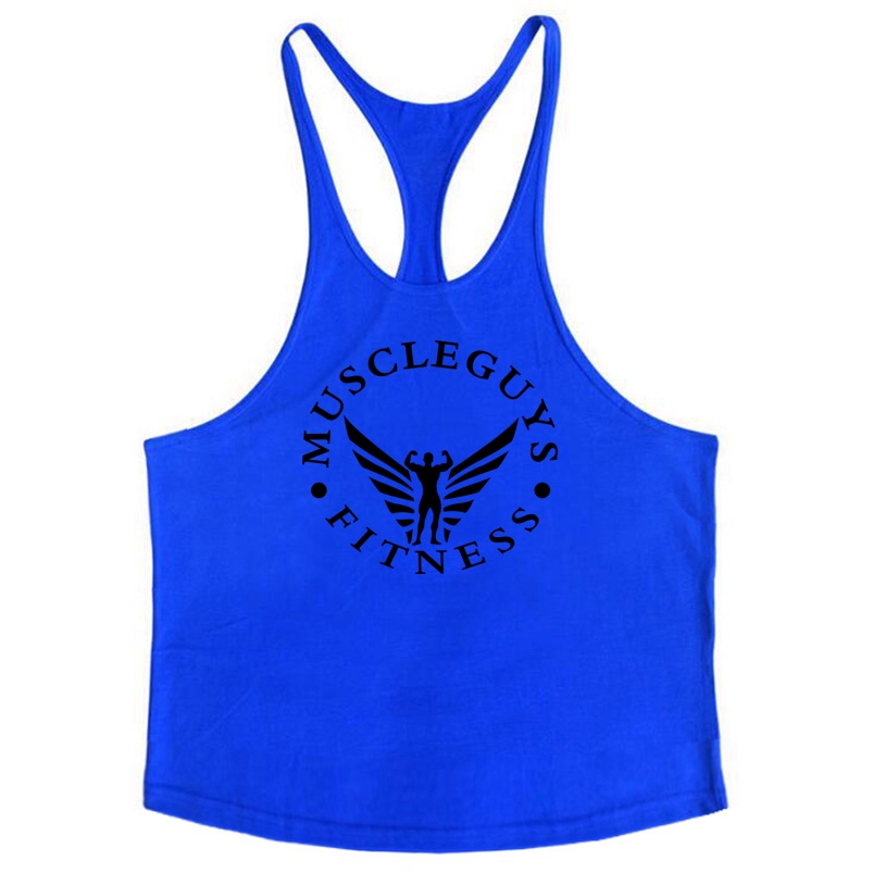 Muscleguys Roupas Musculação Stringer Regata Mens Aptidão Singlet Algodão Sem Mangas Camisa De Treino Homem Camisola