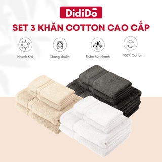 Set 3 khăn tắm cao cấp, cotton cd40/2
