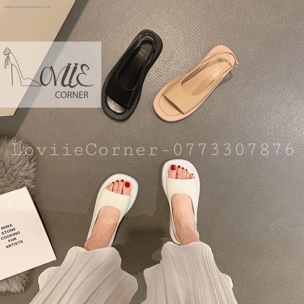 GIÀY ĐẾ XUỒNG NỮ LOVIIECORNER - SANDAL ĐẾ BẰNG ULZZANG 5 PHÂN - GIÀY XUỒNG NỮ ĐẾ BÁNH MÌ 5CM S210709 S211208