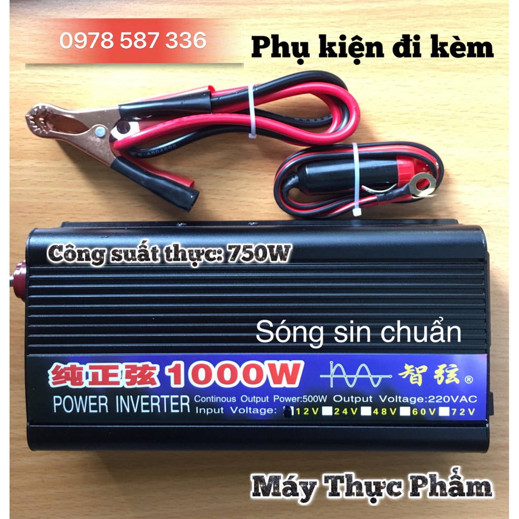 Bộ kích điện công suất 1000w, cho ac quy 12V lên 220V INVERTER Sóng sin chuẩn