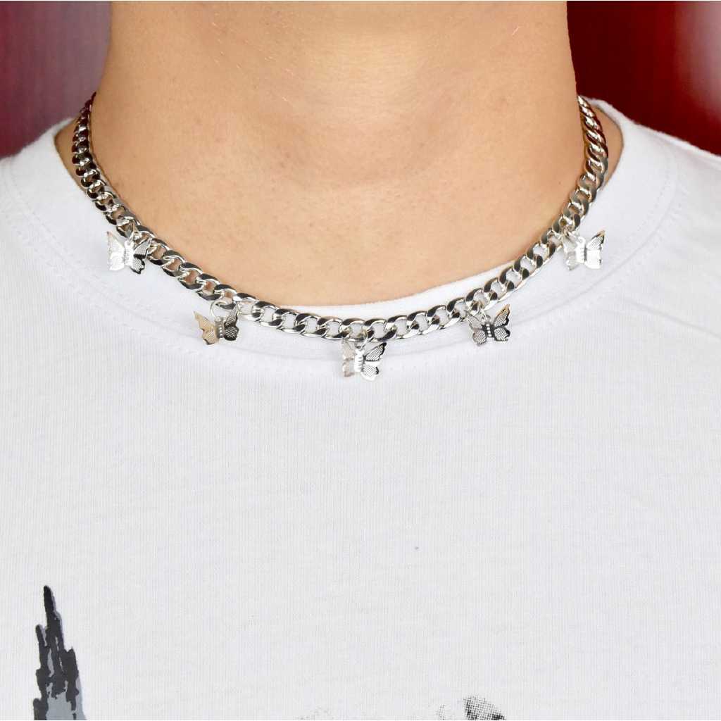 Dây Chuyền Thép Titan Mặt Hình Bướm Xinh Xắn Cho Nữ