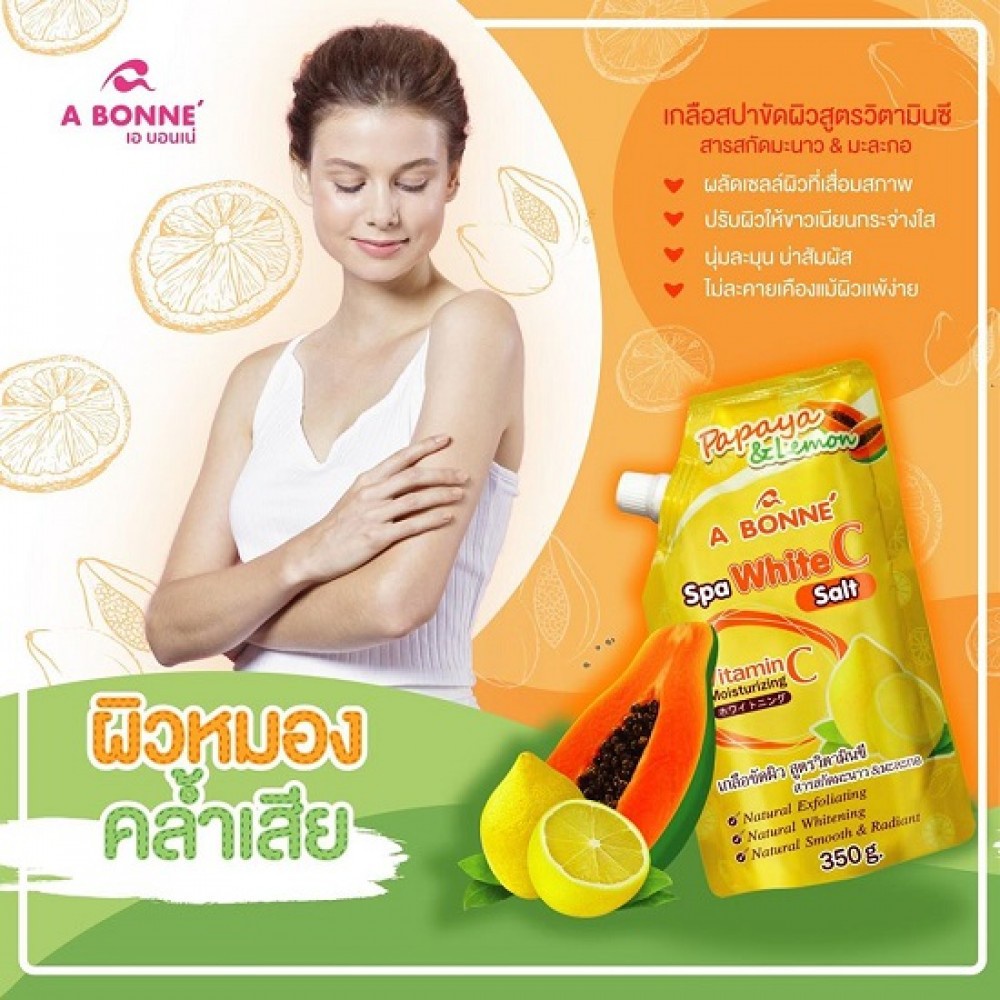 COMBO 2 Bịch (Muối Tắm Yogurt + Vitamin C) Spa A Bonne' Thái Lan Giúp Tái Tạo Da, Làm Mềm Da 350gx2 (Có Vòi)