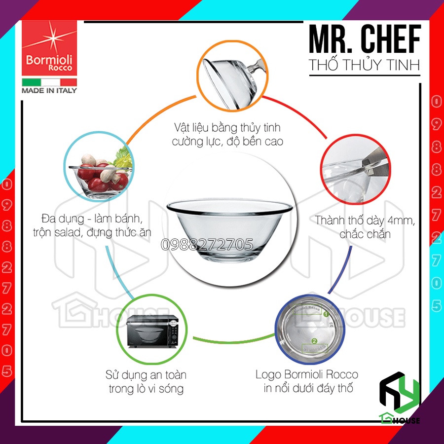 Thố trộn bột thủy tinh - Tô trộn salad thủy tinh Mr-Chef