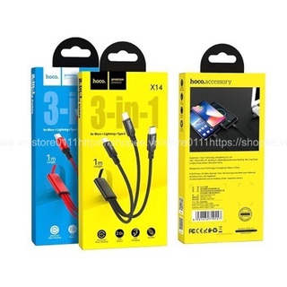 Cáp sạc đa năng 3 in 1 hoco cổng micro-usb//type-c dài 1m