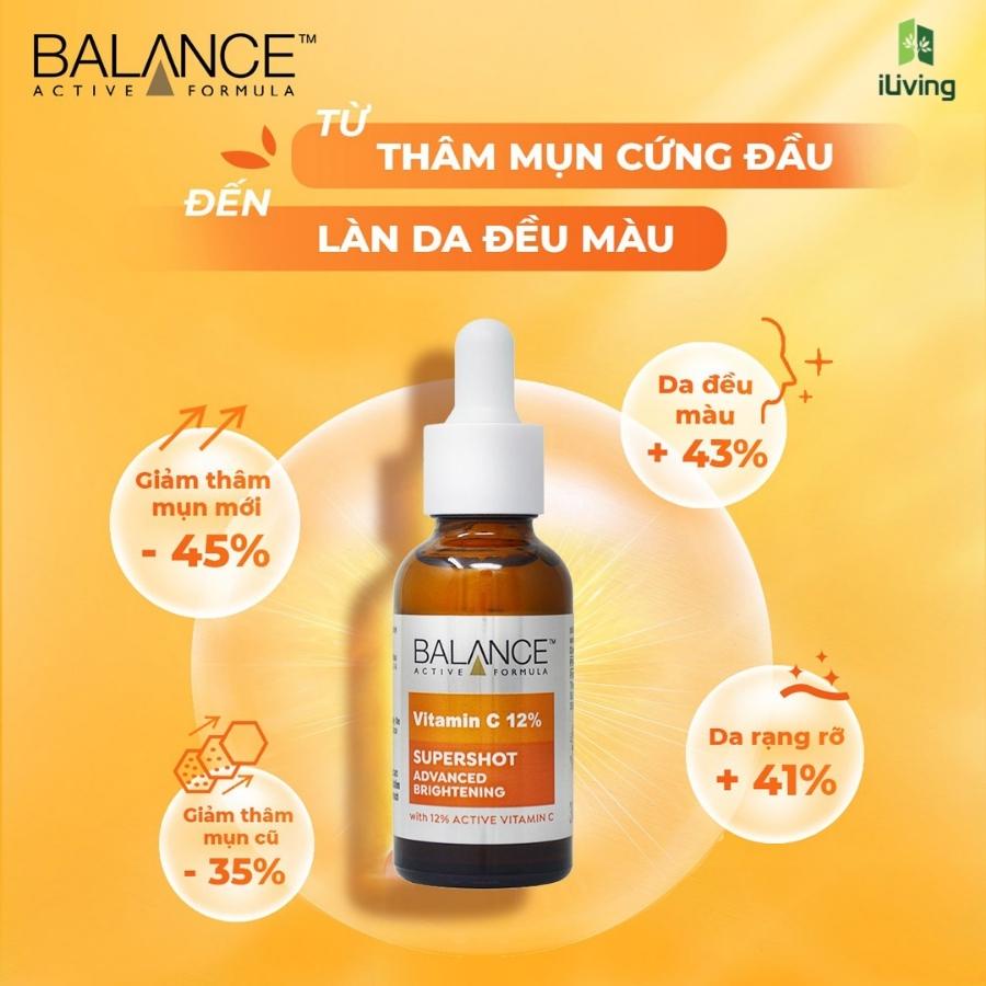 Combo serum trắng da, ngừa mụn, mờ thâm Balance Active Formula 30ml/ chai ILIVING-BALCB3SR