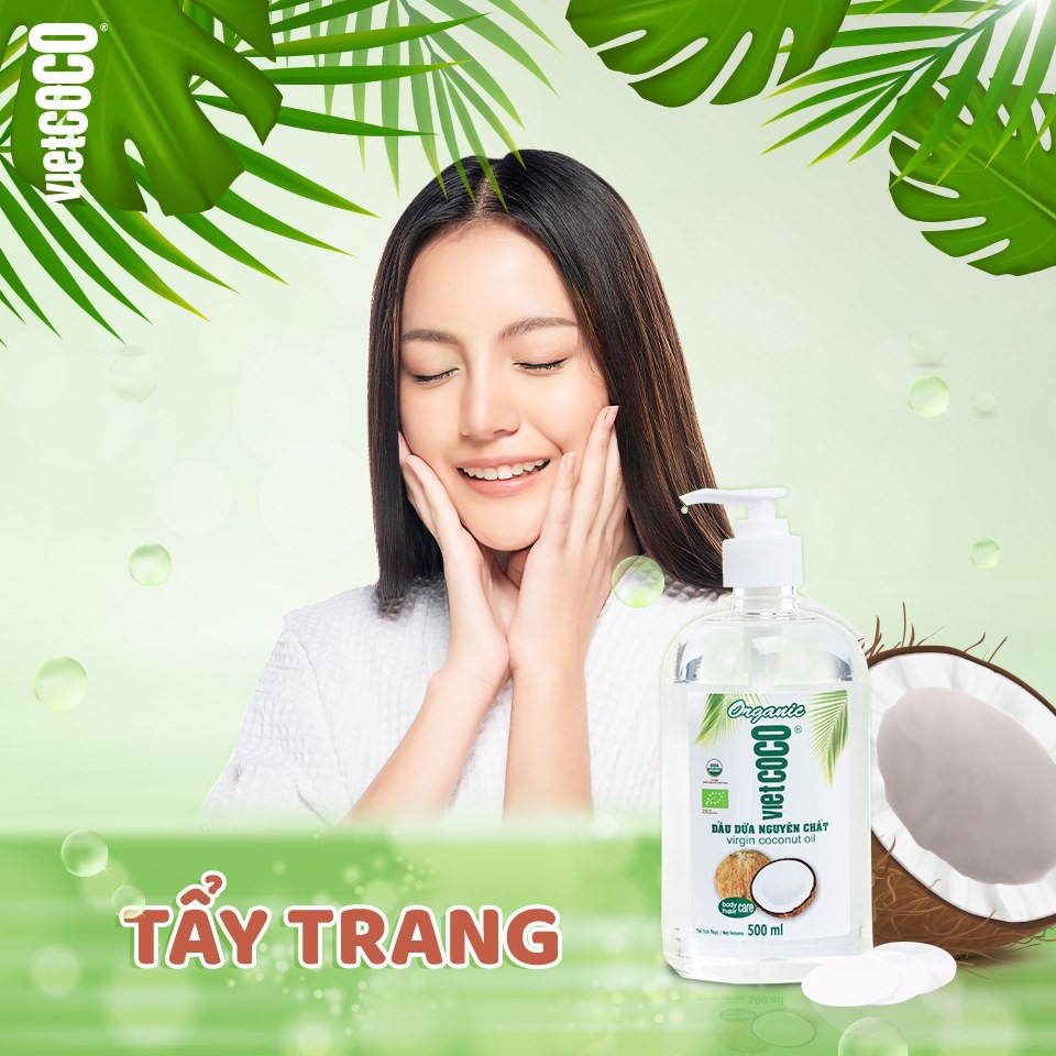 Dầu Dừa VIETCOCO Nguyên Chất 100% Ép Lạnh Organic Dạng Chai Xịt Làm Đẹp, Dưỡng Da, Tóc,Tẩy Trang, Massage, Ngừa Rạn Da