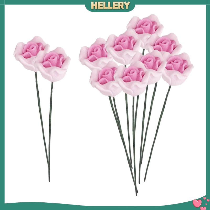 10 Bông Hoa Hồng Giả Trang Trí Nhà Búp Bê Tỉ Lệ 1: 12