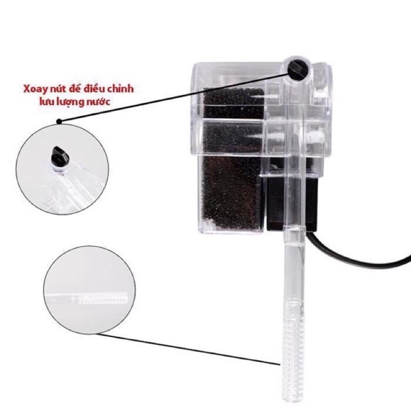 Lọc Thác Jeneca XP-06 (3.5W-250L/H) - Lọc Treo Mini XP06 Cho Bể Cá Cảnh