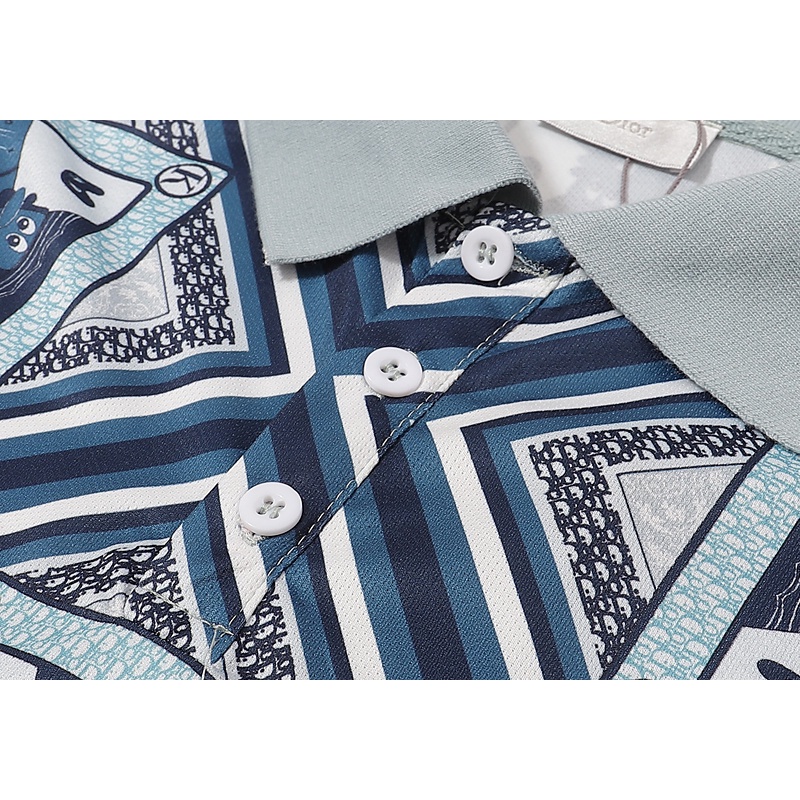 D &amp; Hoặc Áo Sơ Mi In Họa Tiết Kim Cương Khung Ảnh Thấp Thời Trang Mùa Hè Giản Dị