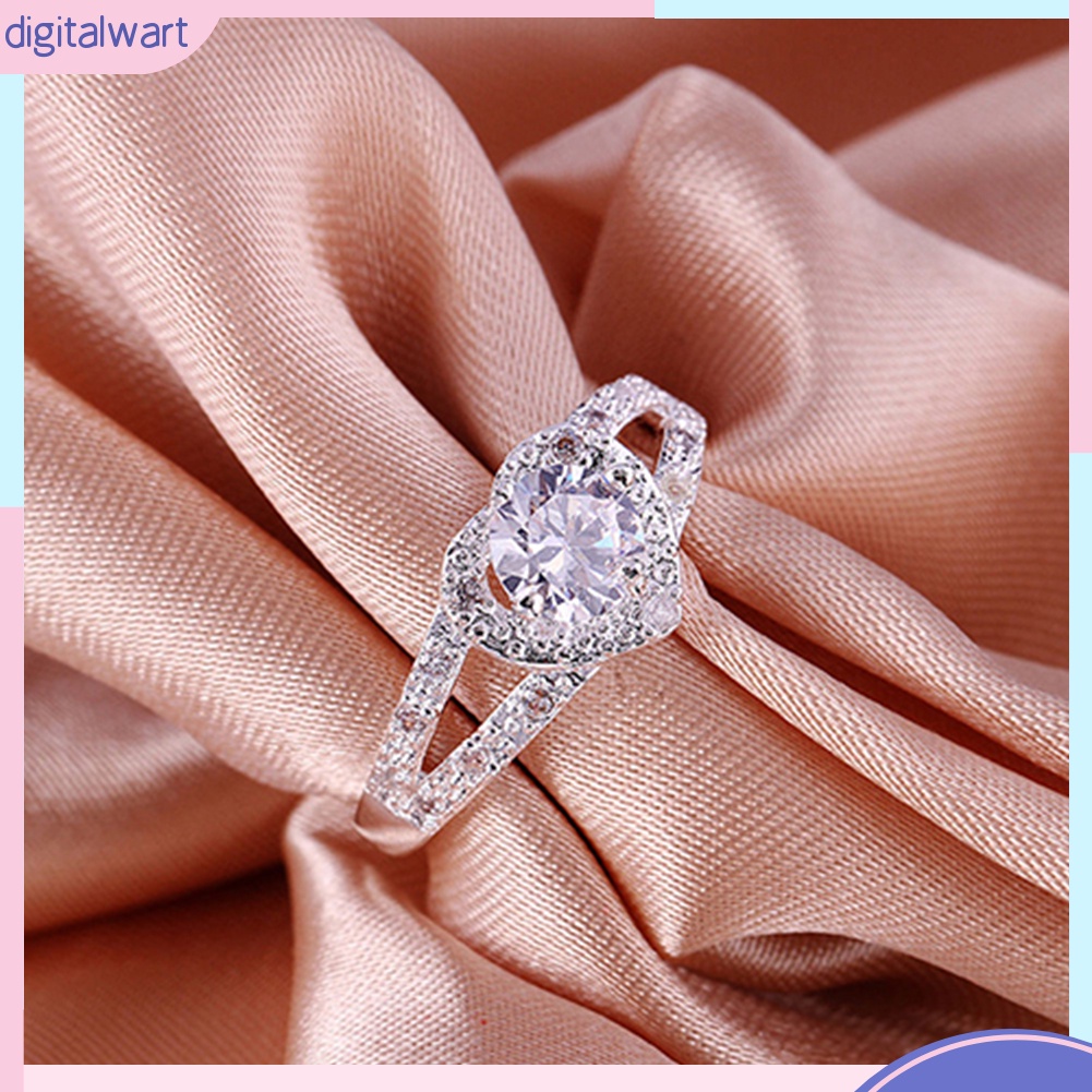 Nhẫn mạ bạc 925 đính đá hình tim xinh xắn