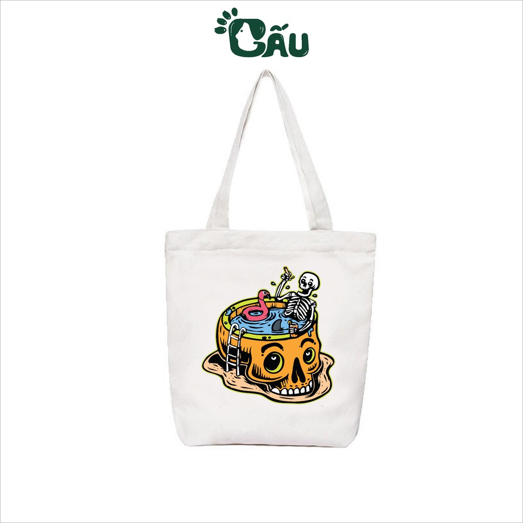 Túi tote Gấu194 vải bố canvas cao cấp mềm mịn - Đầu Lâu