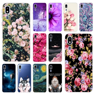 Ốp điện thoại TPU mềm họa tiết in hoa chống va đập cho Samsung Galaxy A12 2020 A12 A2Core 2019